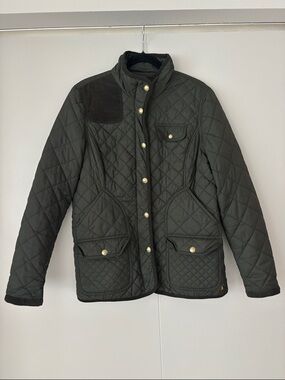 Joules Quilted Olive Green Bomber Jacket